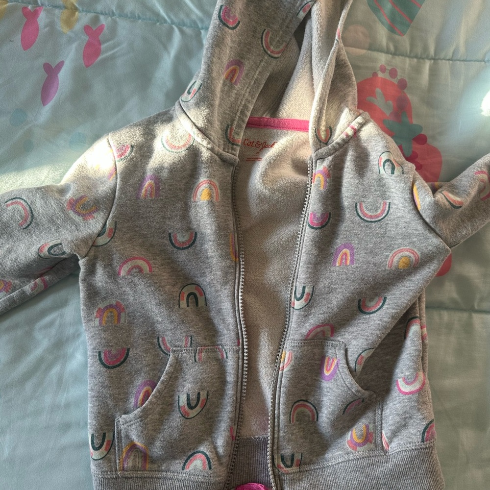 Gray Rainbow Hoodie for Kids